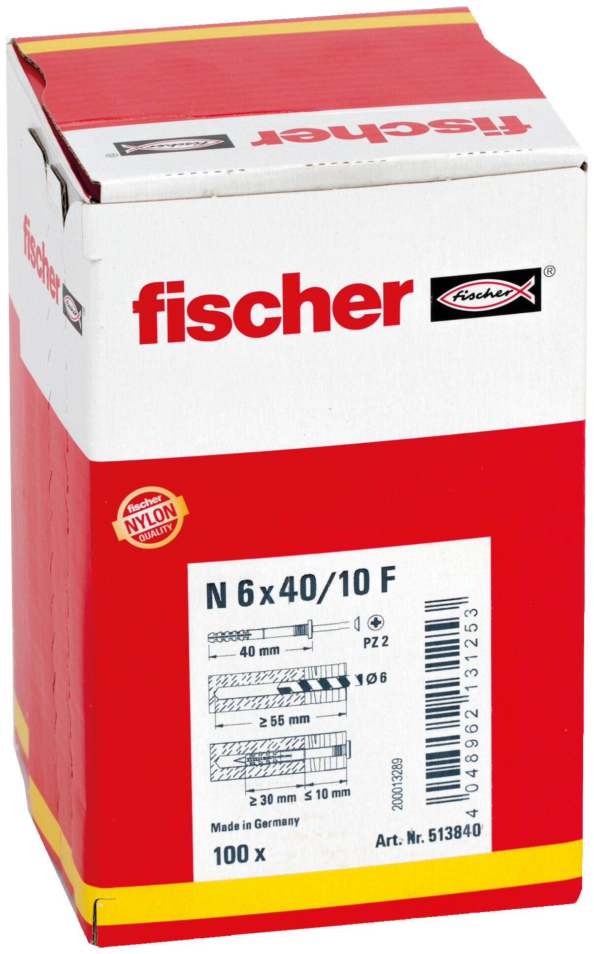 fischer Hammerfix N 6 x 40/10 F with flat head gvz fischer Hammerfix N 6 x 40/10 F with flat head gvz