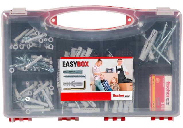 Packaging: "fischer EASY BOX Universal plug UX with screws"