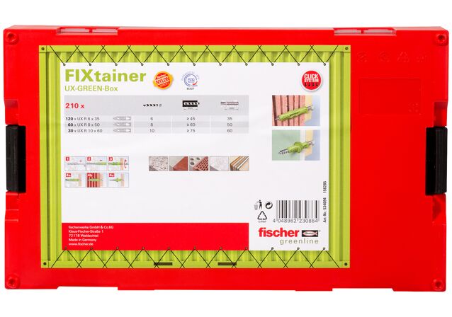 Packaging: "fischer FixTainer UX Green"
