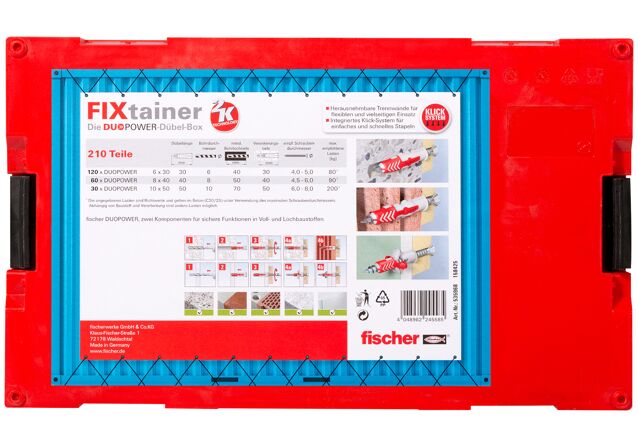 Packaging: "fischer FixTainer - DuoPower (210 parts)"