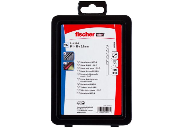 Packaging: "fischer D-Set HSS-G 1-10 mm"