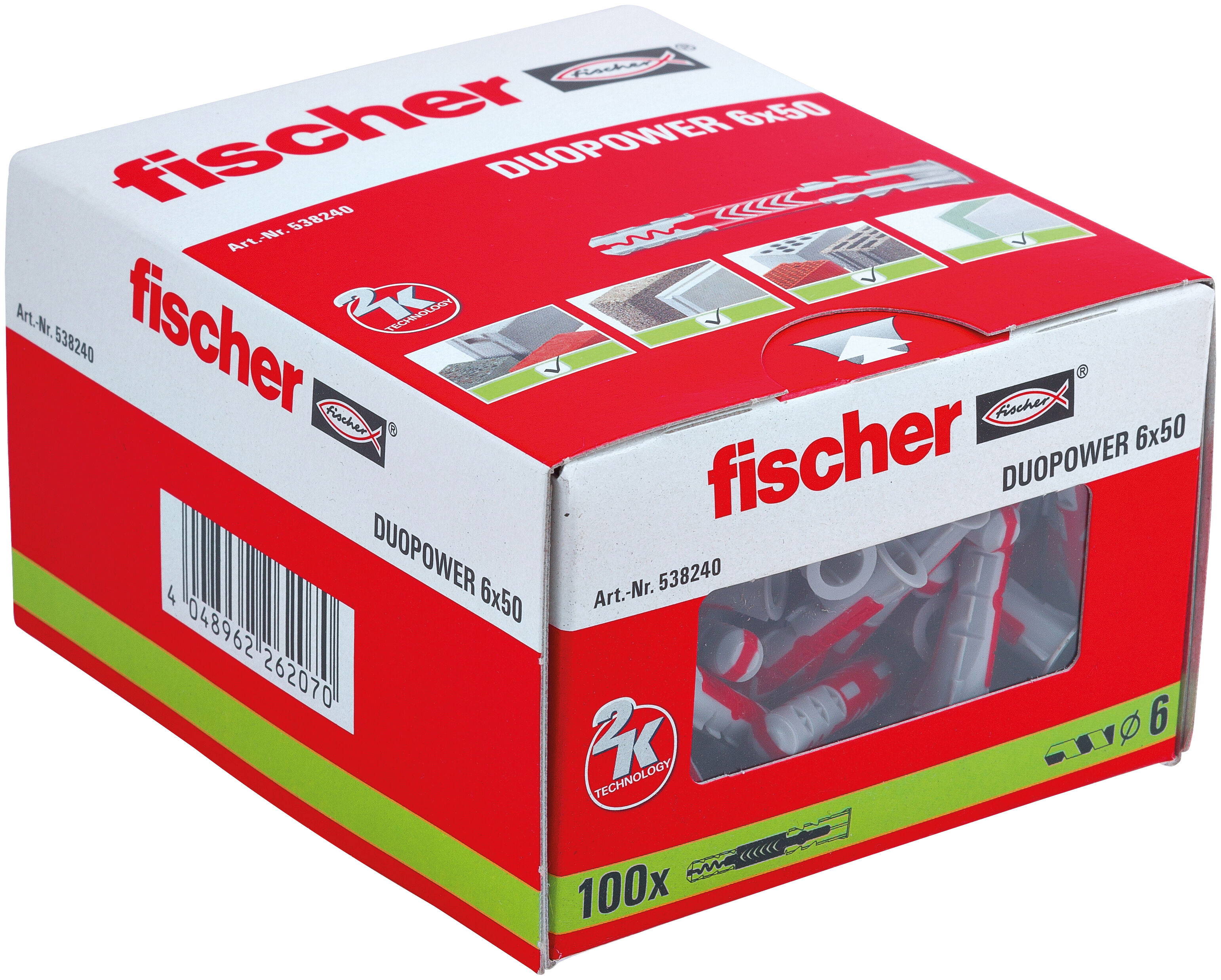 Packaging: "fischer DuoPower 6 x 50"