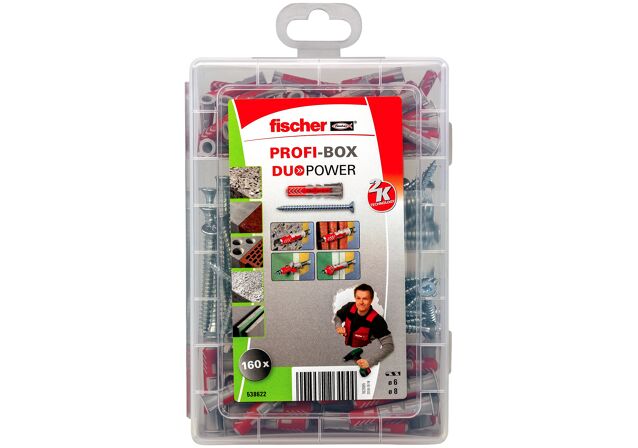 Packaging: "fischer Profi-Box DuoPower pluggen met schroef"