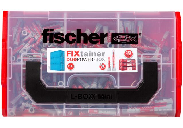 Packaging: "fischer FixTainer - DuoPower short/long"