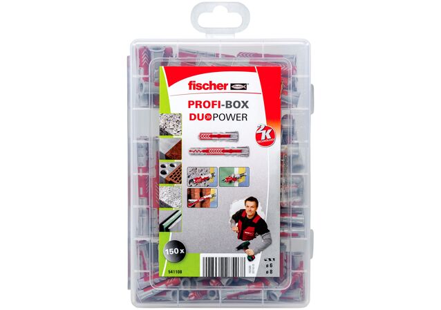 Verpackung: "fischer Profi-Box DuoPower kurz/lang (150 Teile)"