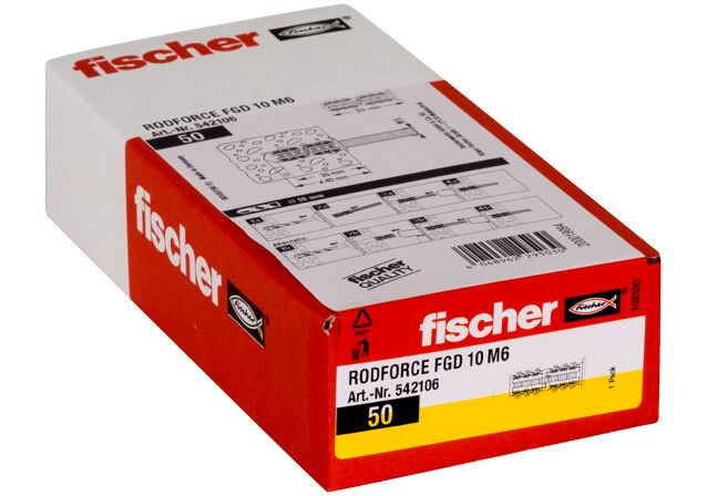 Packaging: "fischer threaded rod plug RodForce FGD M6 x 35"