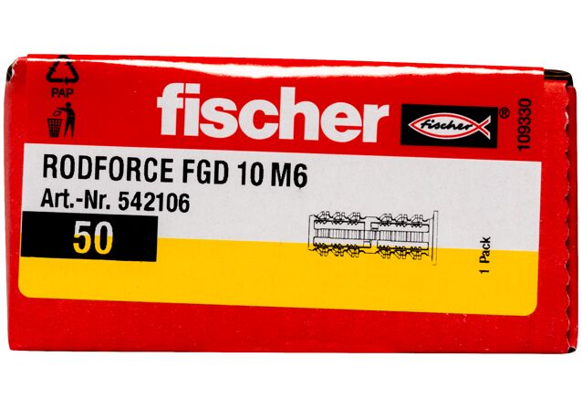 Emballasje: "fischer Slagplugg RodForce FGD M6 x 35 (NOBB 53669798)"