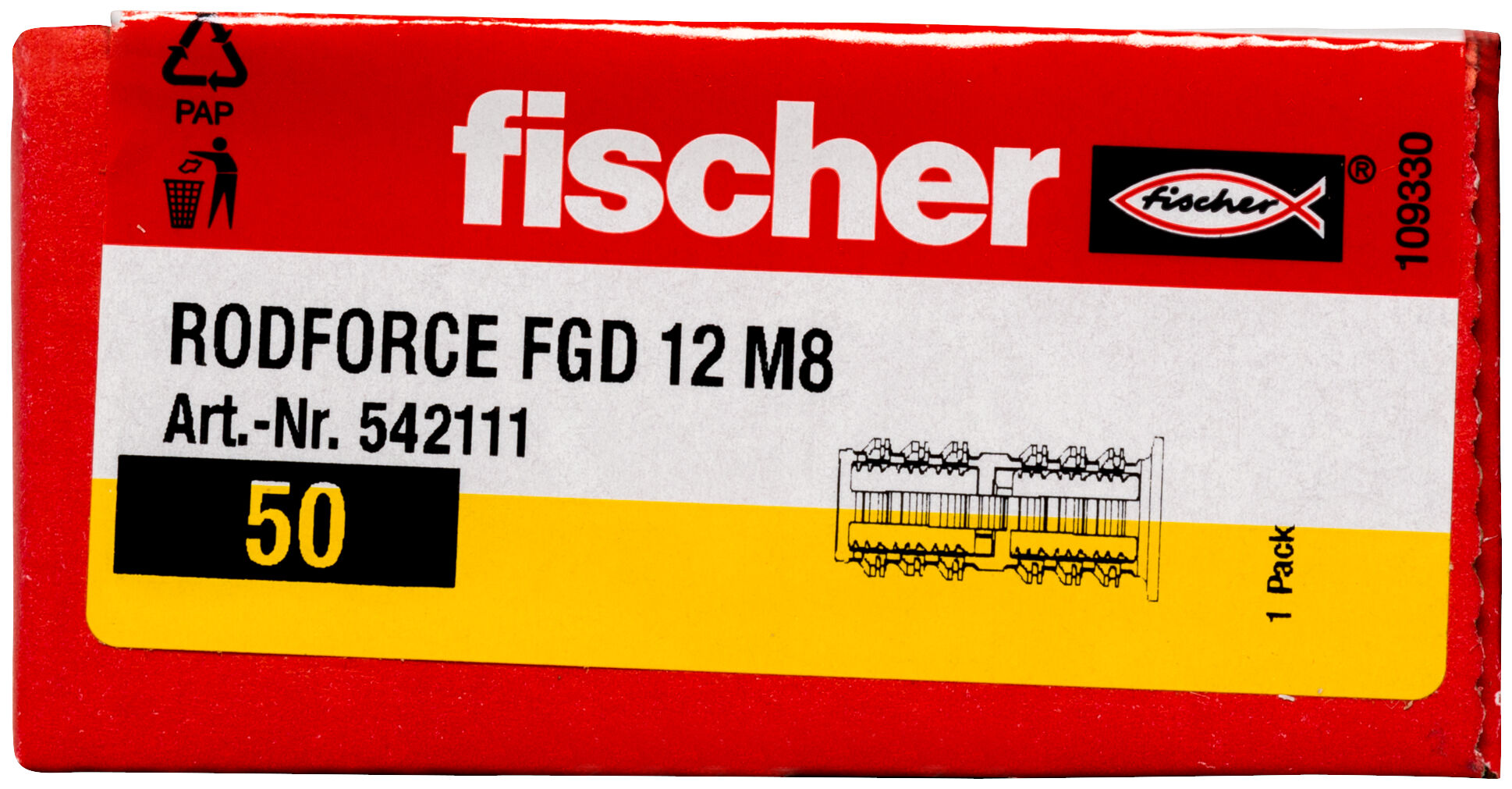 Packaging: "fischer threaded rod plug RodForce FGD M8 x 35"