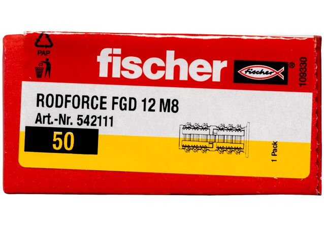 Emballasje: "fischer Slagplugg RodForce FGD M8 x 35 (NOBB 53669836)"