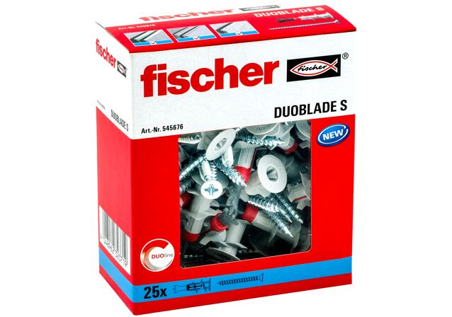 Emballasje: "fischer gipsplugg DuoBlade S (NOBB 55421005)"