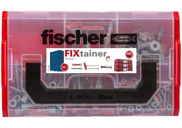 Packaging: "fischer FixTainer DuoLine (181 parts)"