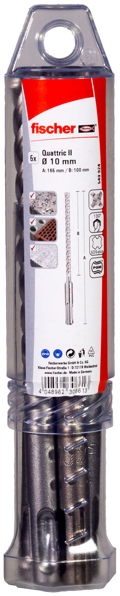 Packaging: "fischer Hammer drill Quattric II 10/100/165 S XP5"