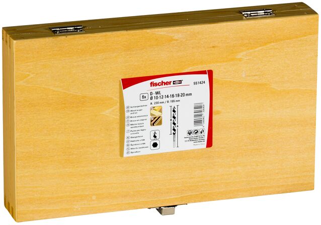 Packaging: "Coffret mèches à bois à spirale unique D-WL Set 230 6 pcs."