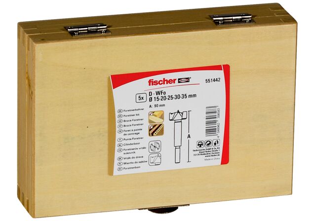 Packaging: "fischer Forstner fúrószár D-WFo készlet 5 db"