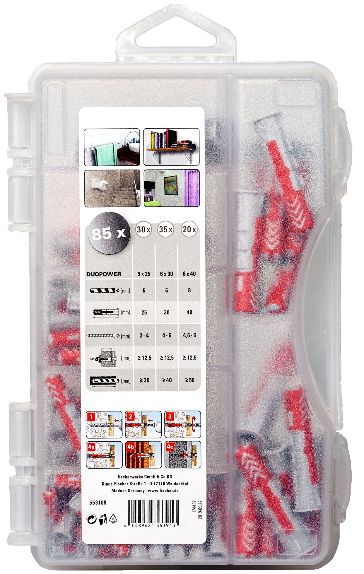 Packaging: "fischer DuoPower-Box mini"