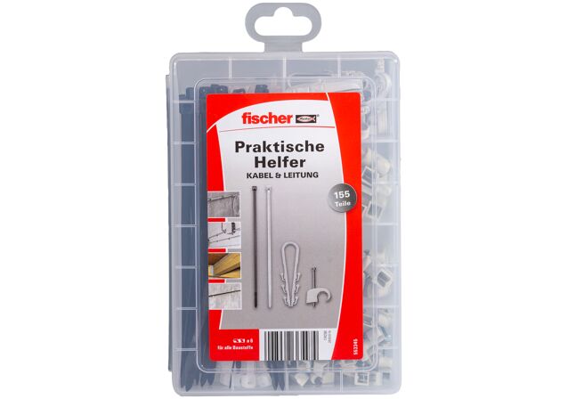 Verpackung: "fischer Praktische Helfer Kabel & Leitung (155 Teile)"