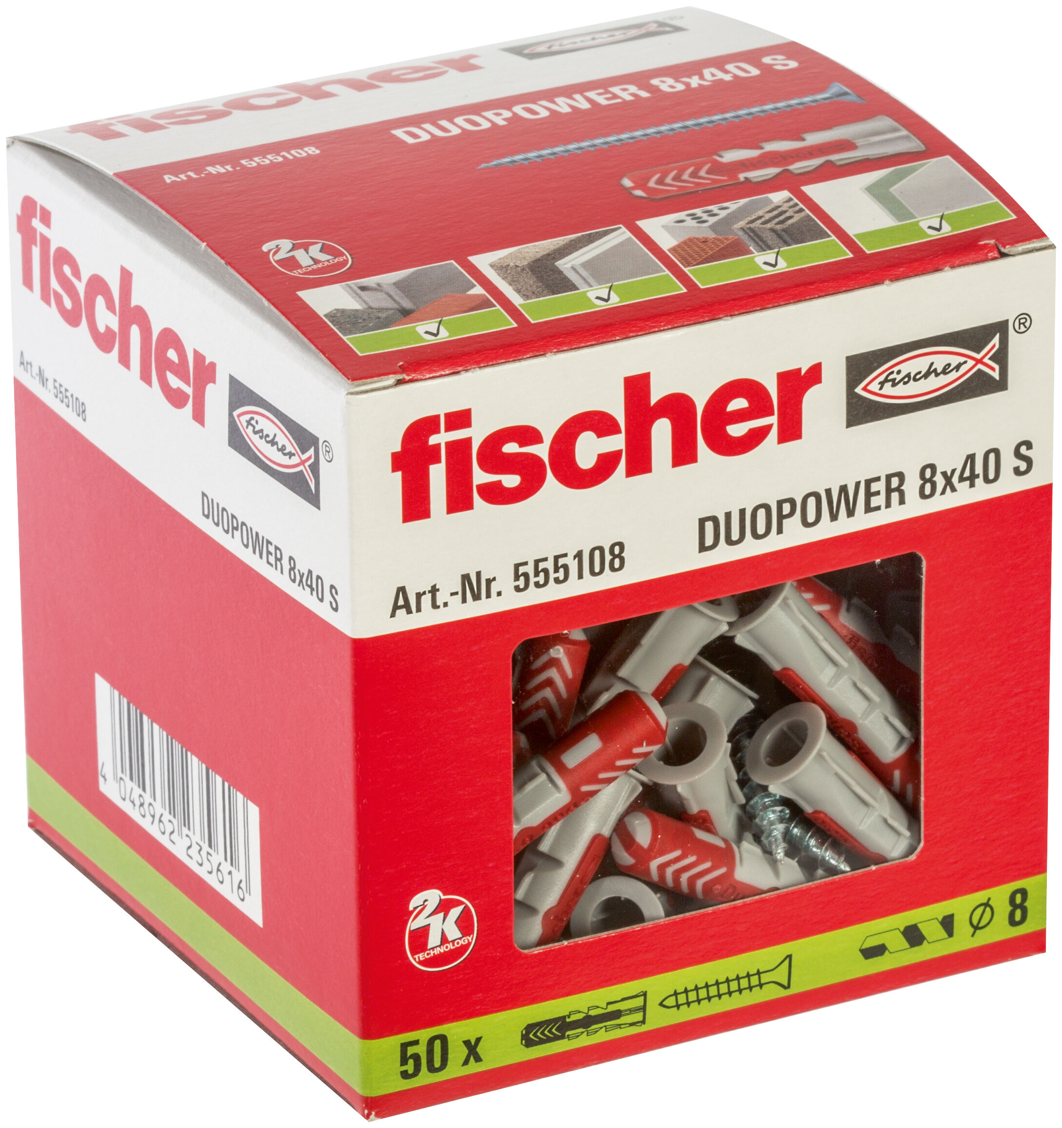 Packaging: "fischer DuoPower 8 x 40 S"