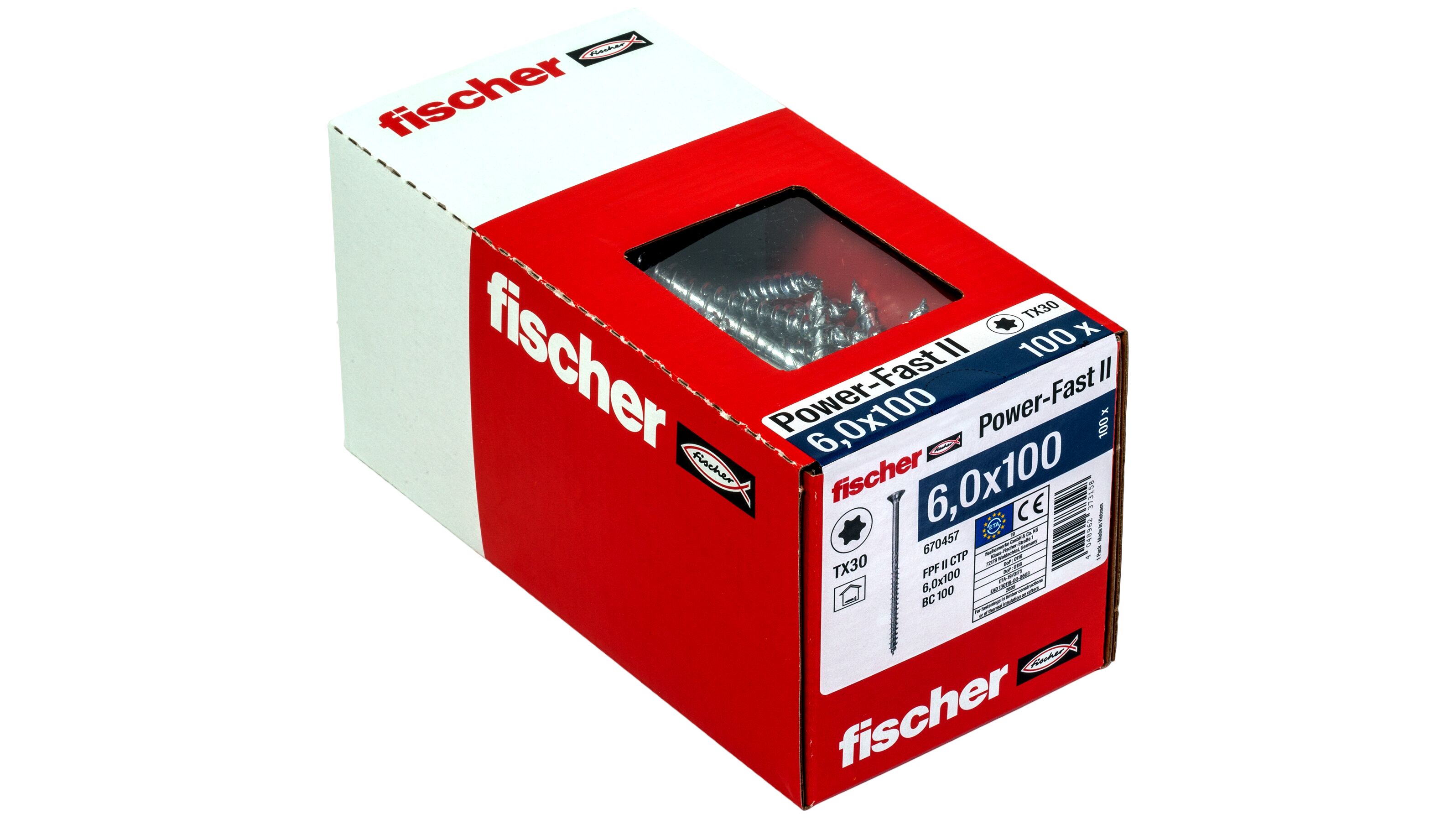 fischer PowerFast II FPF II CTP 6,0 x 100 BC 100 Senkkopf mit ...
