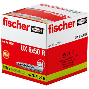 Packaging: "fischer Universal plug UX 6 x 50 R long, with rim"