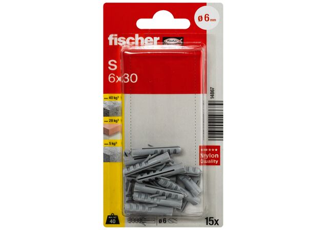Packaging: "fischer Expansion plug S 6"
