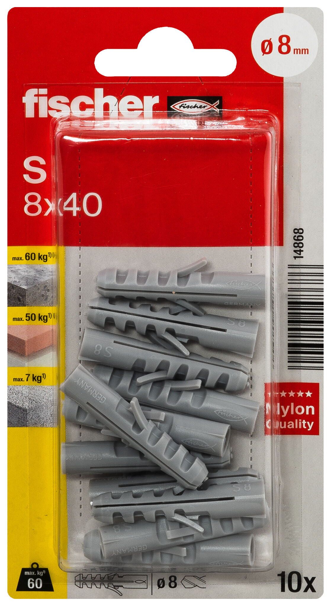 Packaging: "fischer Expansion plug S 8"