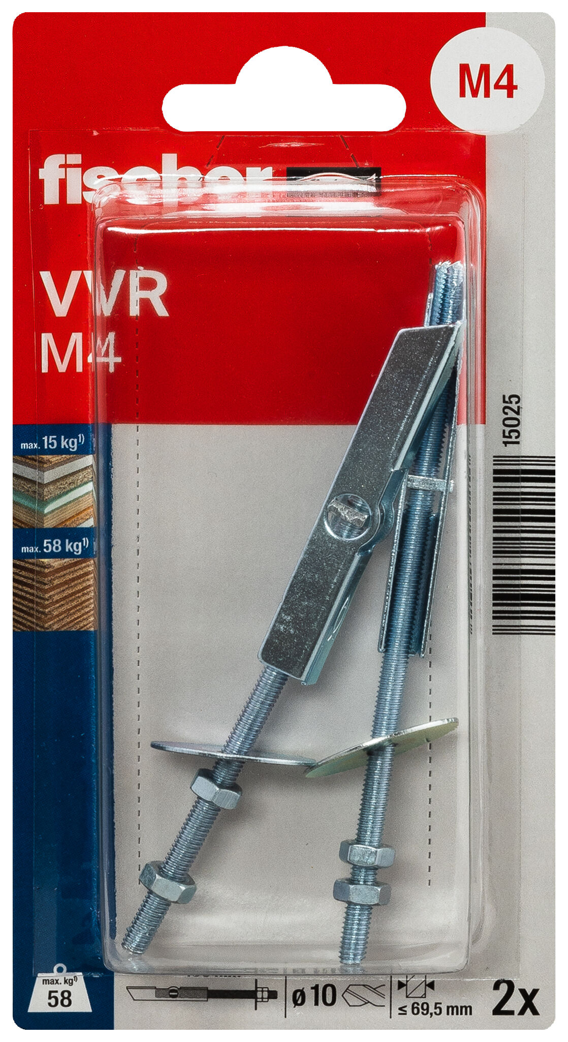 Packaging: "fischer Toogle plug VVR M4"