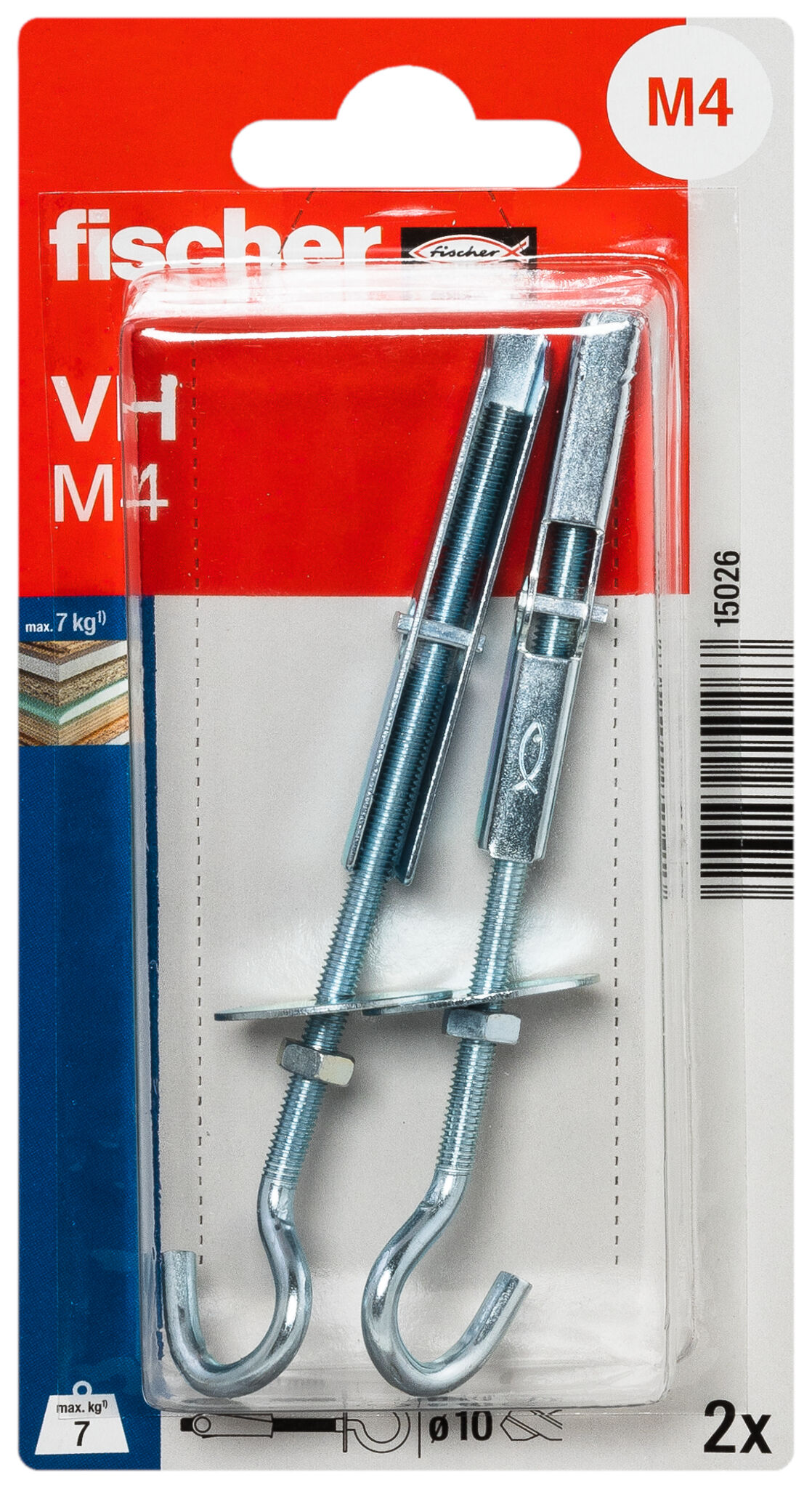 Packaging: "fischer Toogle plug VH M4 with hook"