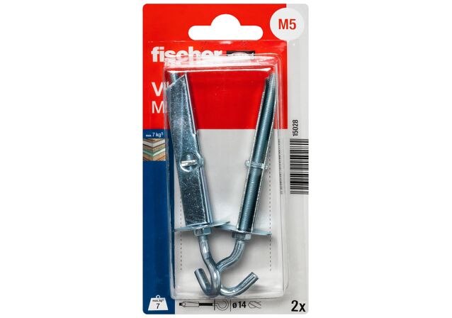 Packaging: "fischer Toogle plug VH M5 with hook"