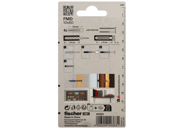 Packaging: "fischer Metal expansion anchor FMD 10 x 60 K SB-card"