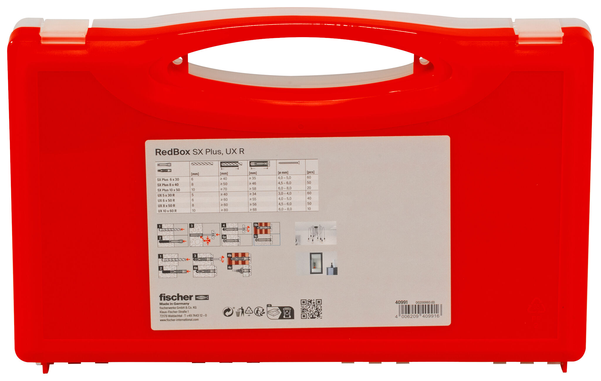 Packaging: "fischer Red-Box SX Plus / UX"