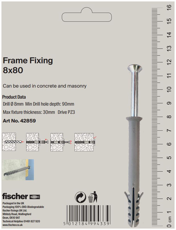 Packaging: "Frame Fixings 8x80"