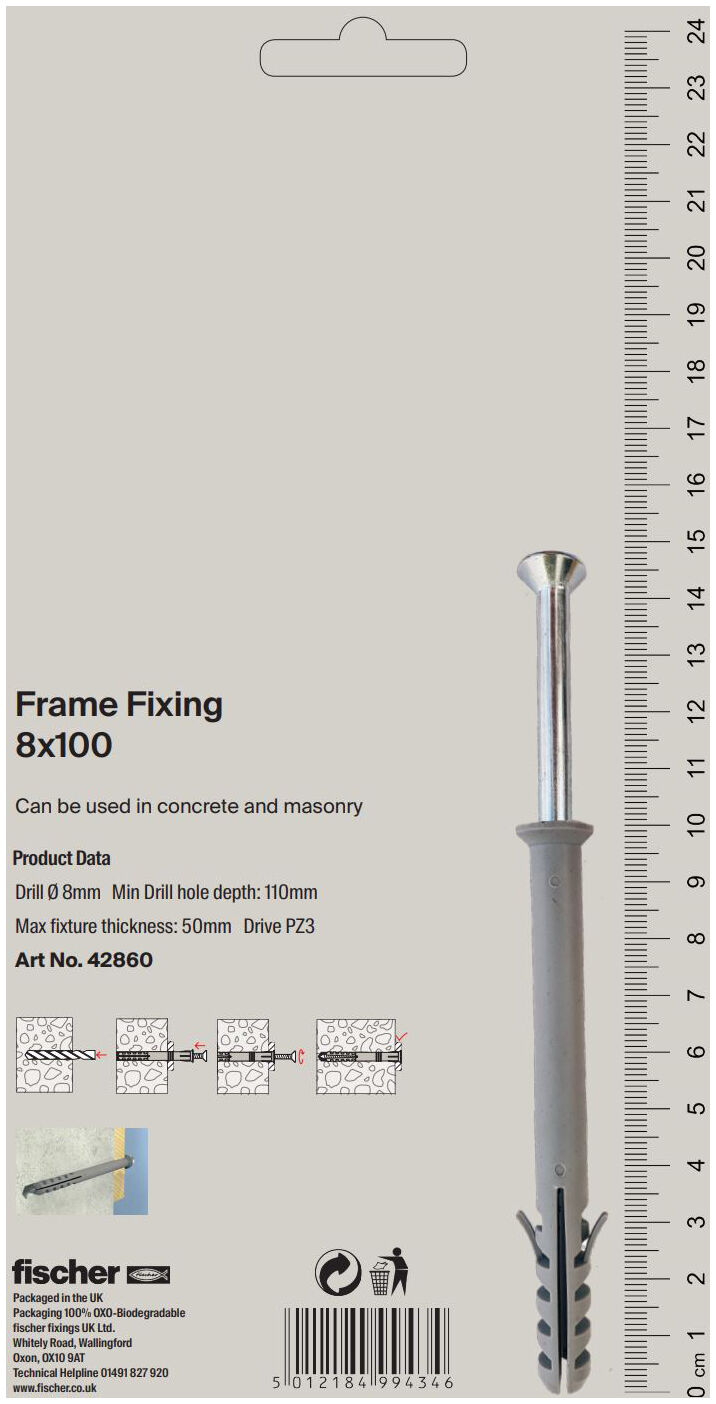 Packaging: "Frame Fixings 8x100"