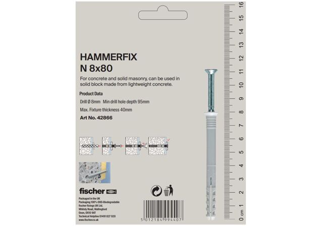 Packaging: "fischer Hammerfix N 8 x 80/40"