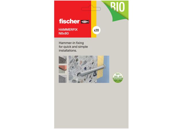 Packaging: "fischer Hammerfix N 8 x 80/40"