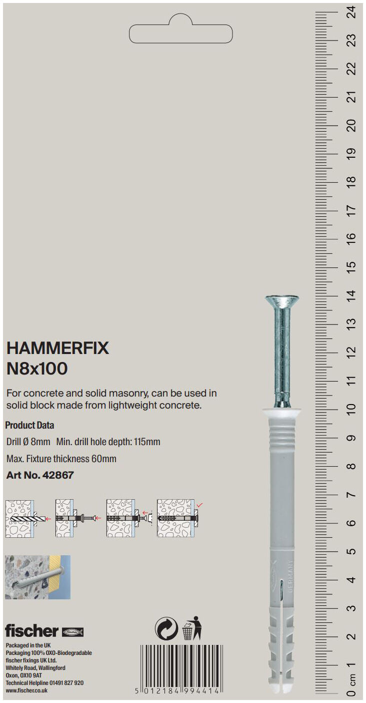 Packaging: "fischer Hammerfix N 8 x 100/60"