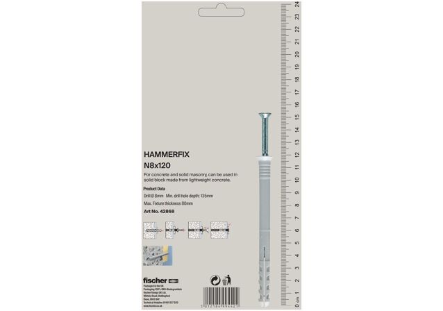 Packaging: "fischer Hammerfix N 8 x 120/80"