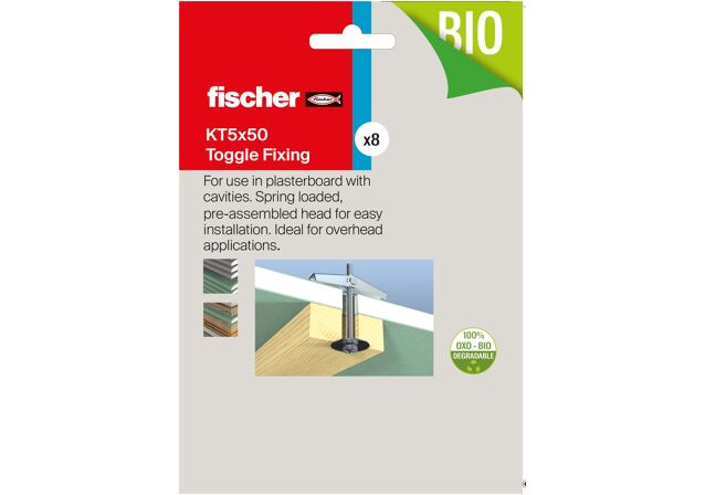 Packaging: "fischer Spring Toggle Fixing - 5 x 50 Pack of 20"