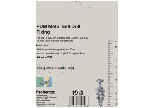 Packaging: "PDM Metal Self Drill Fixing"