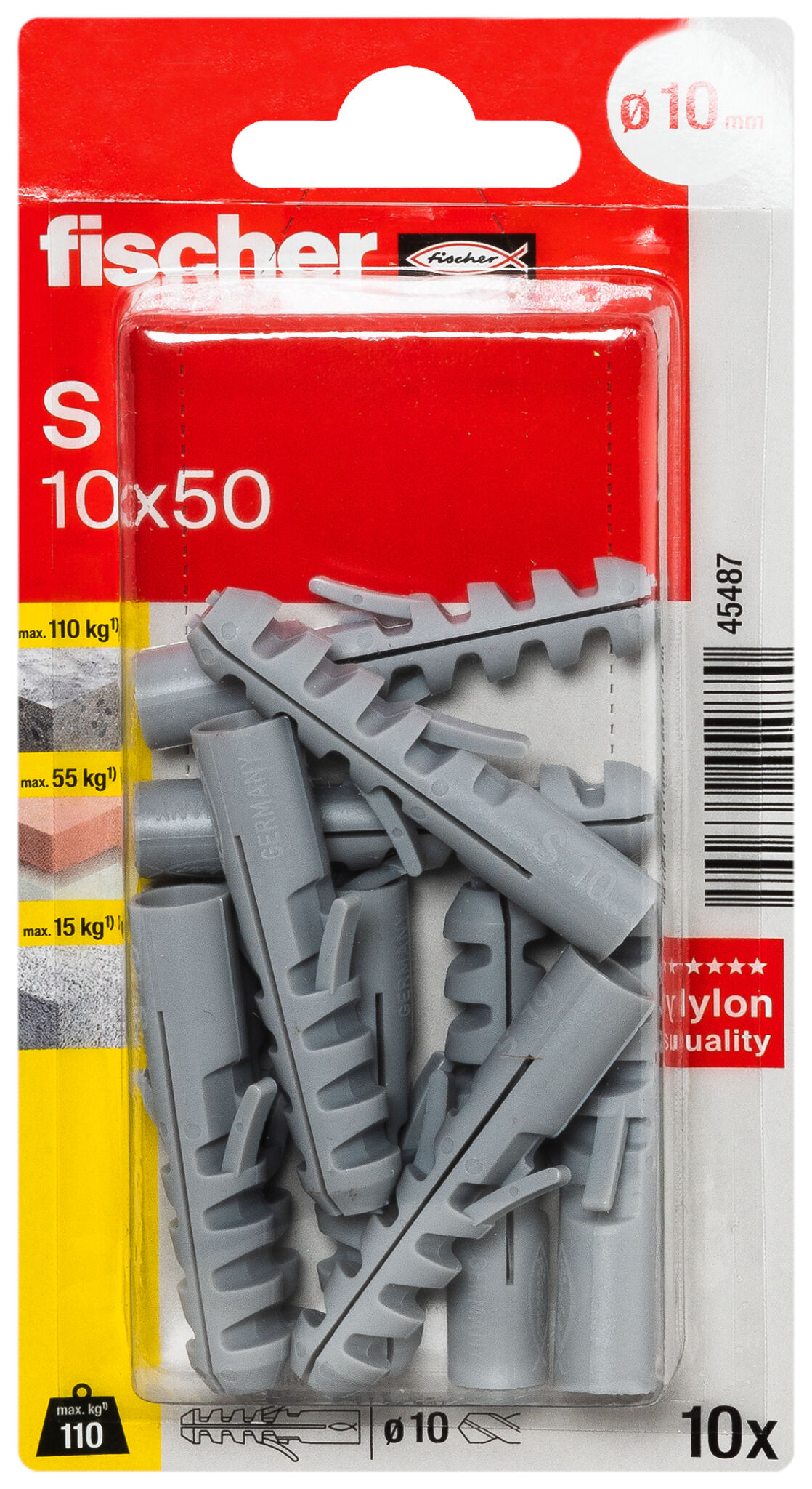 Packaging: "fischer Expansion plug S 10"