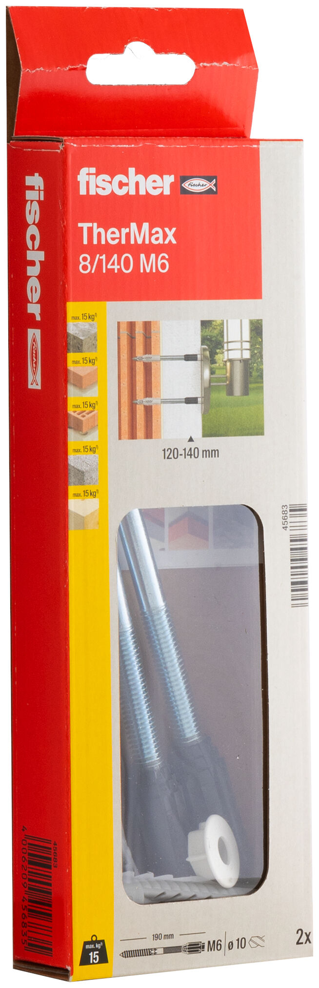 Packaging: "fischer stand-off installation TherMax 8/140 M6 (2)"
