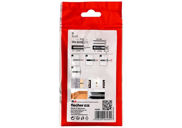 Packaging: "Cheville nylon S 5-50/sachet"