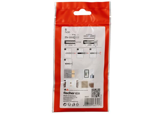 Packaging: "Cheville nylon S 7-25/sachet"
