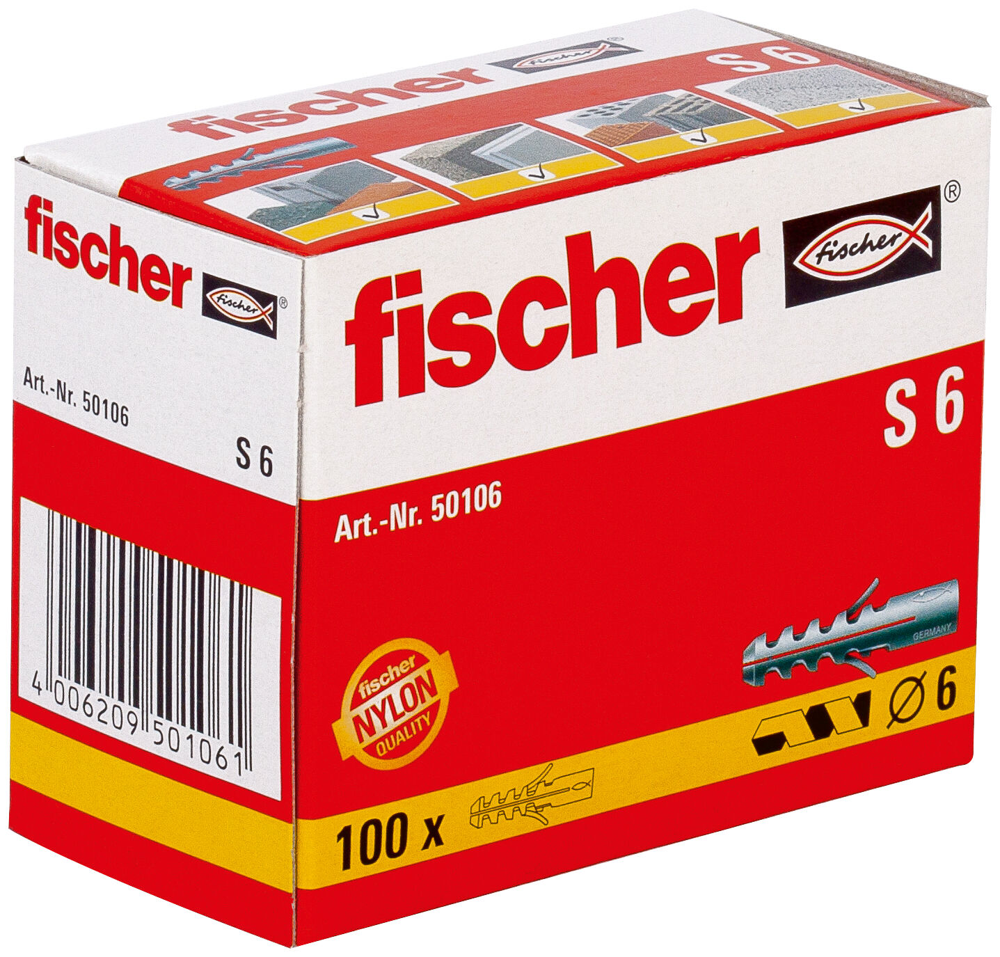 Packaging: "fischer Expansion plug S 6"