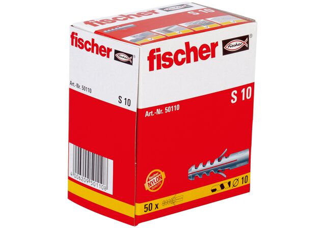 Verpackung: "fischer Dübel S 10"