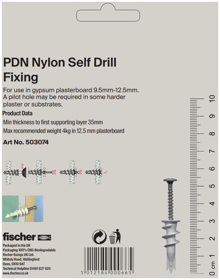 Packaging: "PDN Self Drill Nylon Fixing"