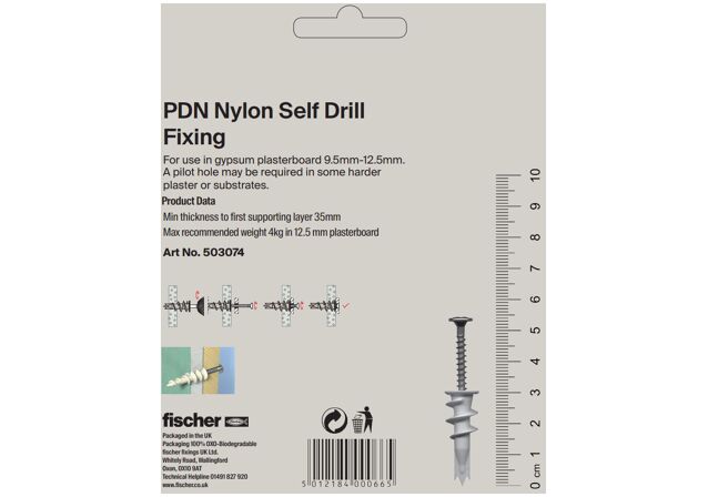 Packaging: "PDN Self Drill Nylon Fixing"