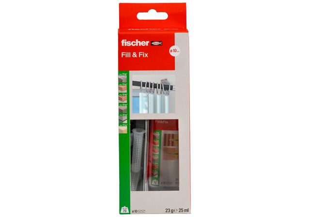 Emballasje: "fischer Fill&Fix flytende plugg (NOBB 43033495)"