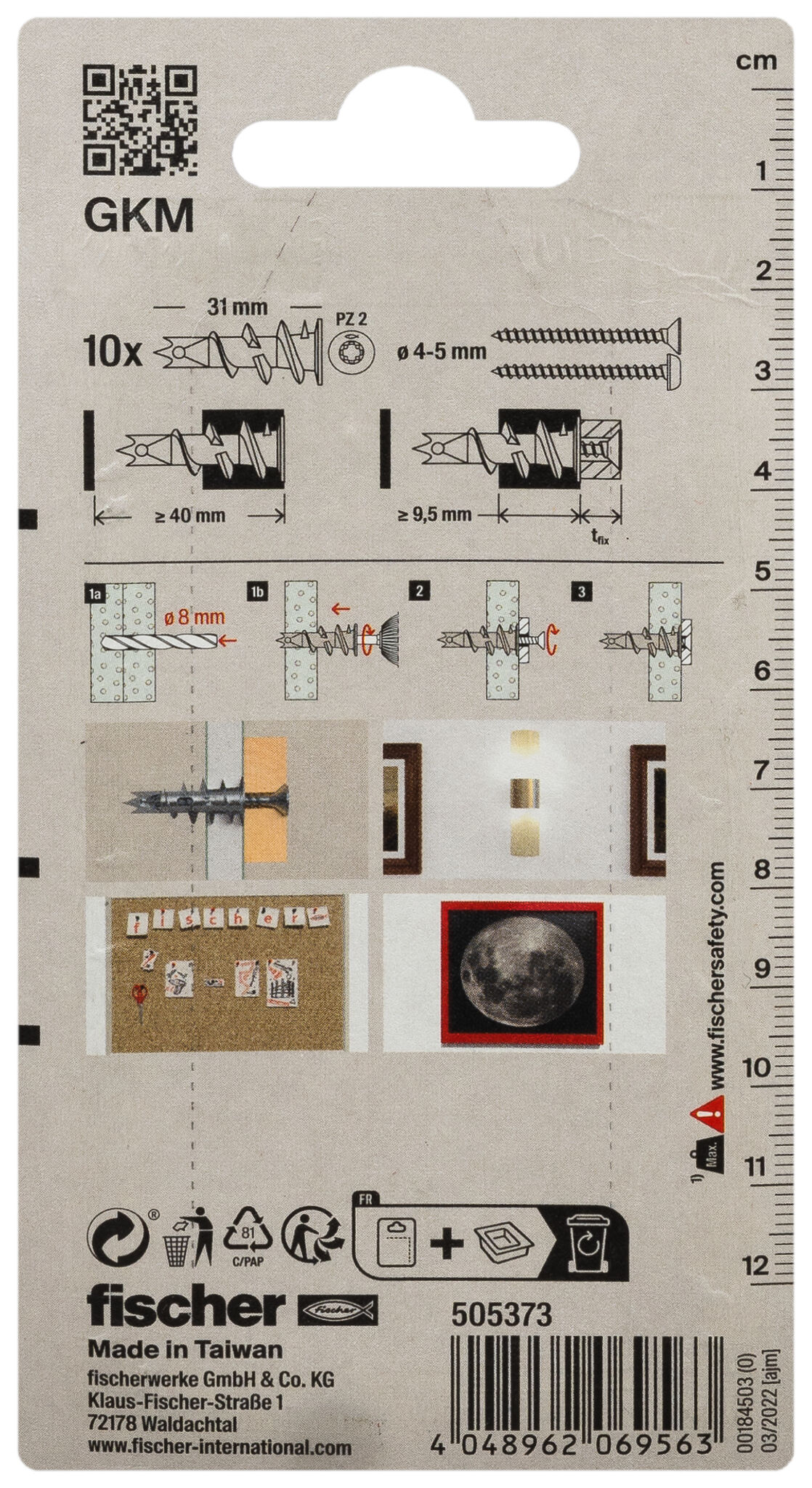Packaging: "fischer Plasterboard fixing metal GKM K"