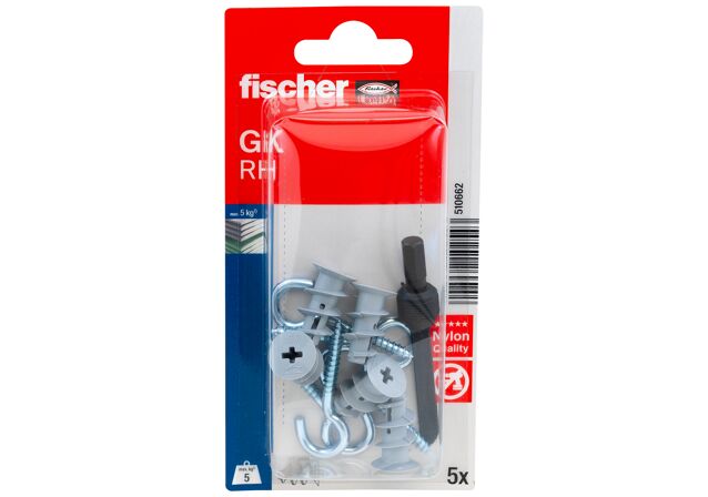 Συσκευασία: "fischer GK RH Νάιλον Βύσμα γυψοσανίδας σε blister"