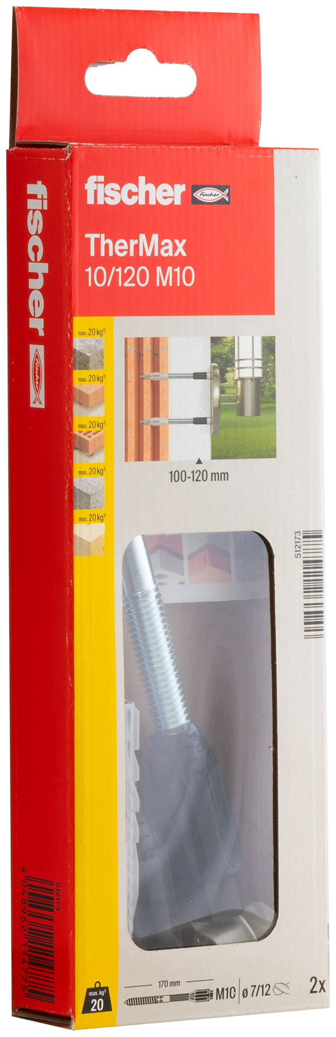 Packaging: "fischer stand-off installation TherMax 10/120 M10 (2)"